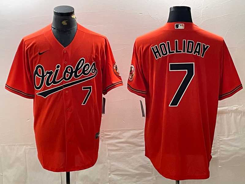 Men%27s Baltimore Orioles #7 Jackson Holliday Number Orange Limited Cool Base Stitched Jersey->baltimore orioles->MLB Jersey